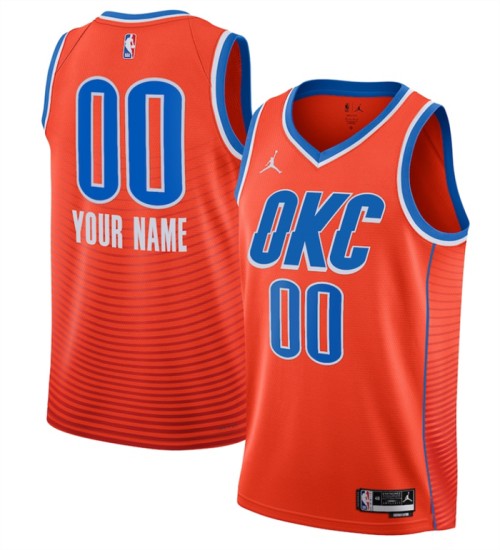 Men's Oklahoma City Thunder Active Player custom Orange Statement Edition Stitched Basketball Jersey